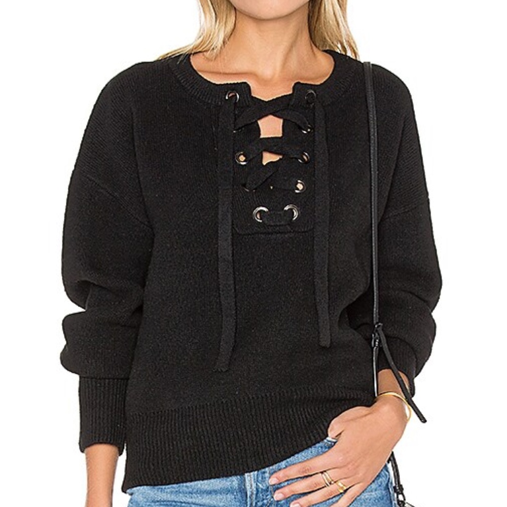 Rails Olivia Lace-up Sweater